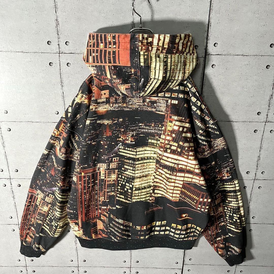 KITH キス 刺繍 ボックスロゴ ミッドタウン スウェット パーカー XL 総柄 Kith Midtown Hoodie "Beam" 名作 入手困難 　6376