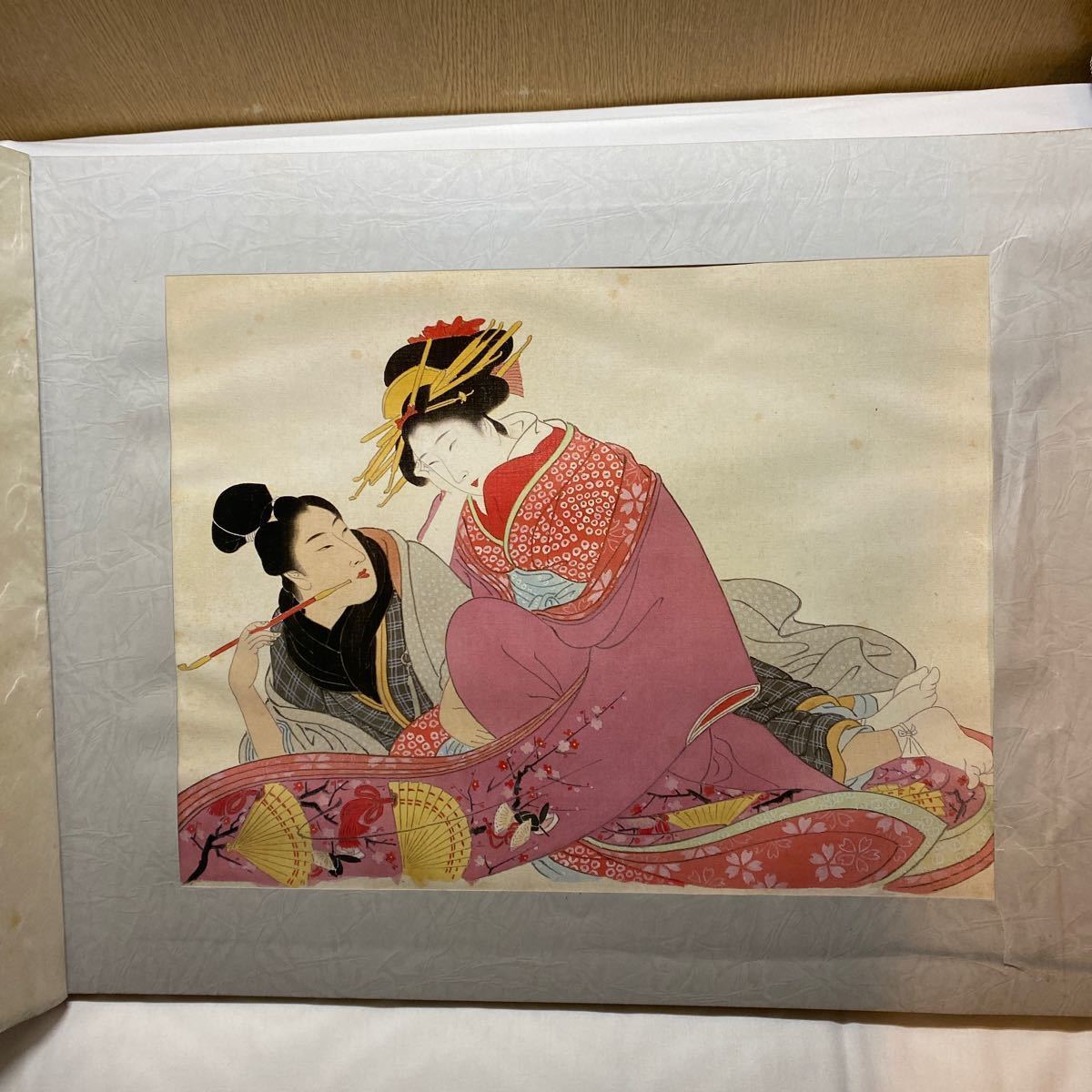 日本風俗図絵 《春画 艶本 枕絵 秘画 裸婦 12図の冊子《浮世絵》鈐印:龍　白文　初期コロタイプ版　》 中古品 番管理号：701_画像2