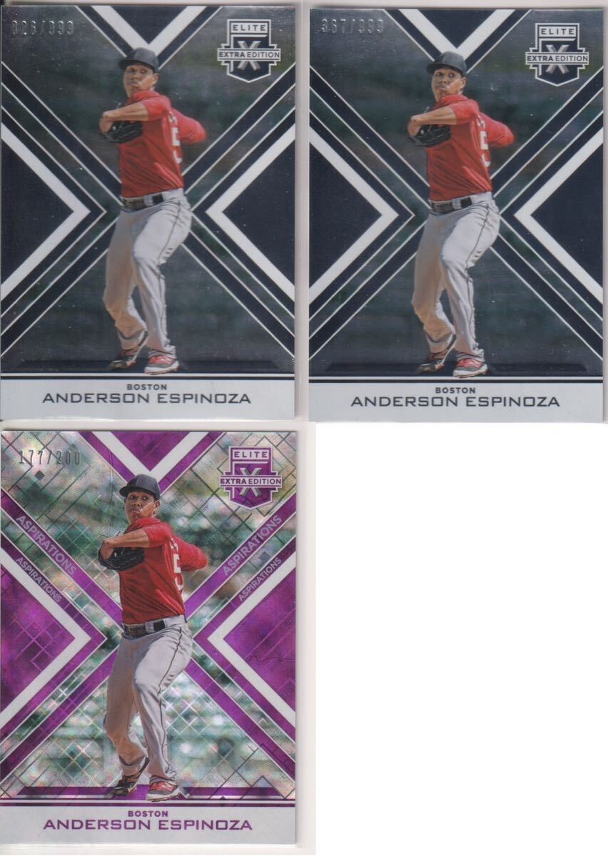 3枚セット 新来日外国人 千葉ロッテ Anderson Espinoza アンダーソン・エスピノーザ 2016 Panini Elite Extra_画像1