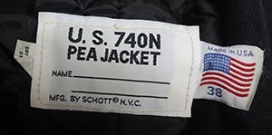 WJ5ショットSCHOTTアメリカ古着アメリカ製10ボタンPピーコート黒系ウールジャケット中綿入りミリタリージャケット36海軍オールド＆レトロ_画像7