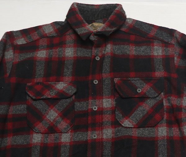 LS92ウールリッチWOOLRICHアメリカ古着アメリカ製ウールシャツ90’SビンテージLビッグサイズ長袖シャツ赤系ｘ黒系他シャツジャケット