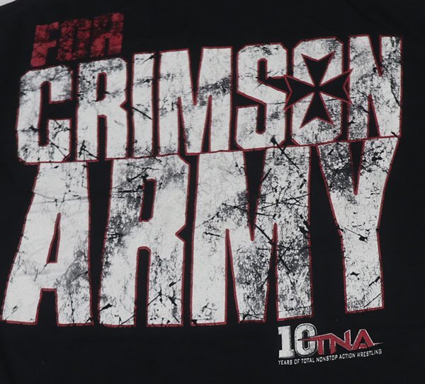 ST50アンクル・サムTシャツUNKNOWNアメリカ古着ミリタリーTシャツI WANT YOU黒系TシャツCRIMSON ARMYかすれプリント加工Lオールド＆レトロ_画像3