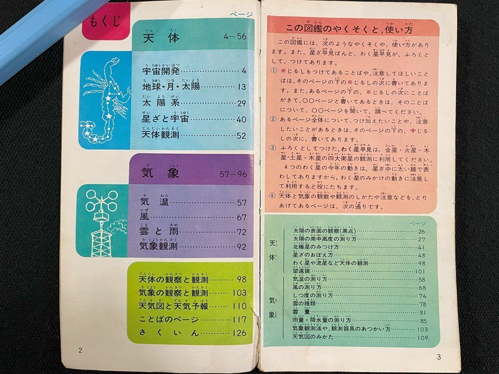 ｊ▼　天体と気象　監修・和達清夫　小尾信彌　1970年　学習研究社　ポケット観察図鑑3　/B09_画像3