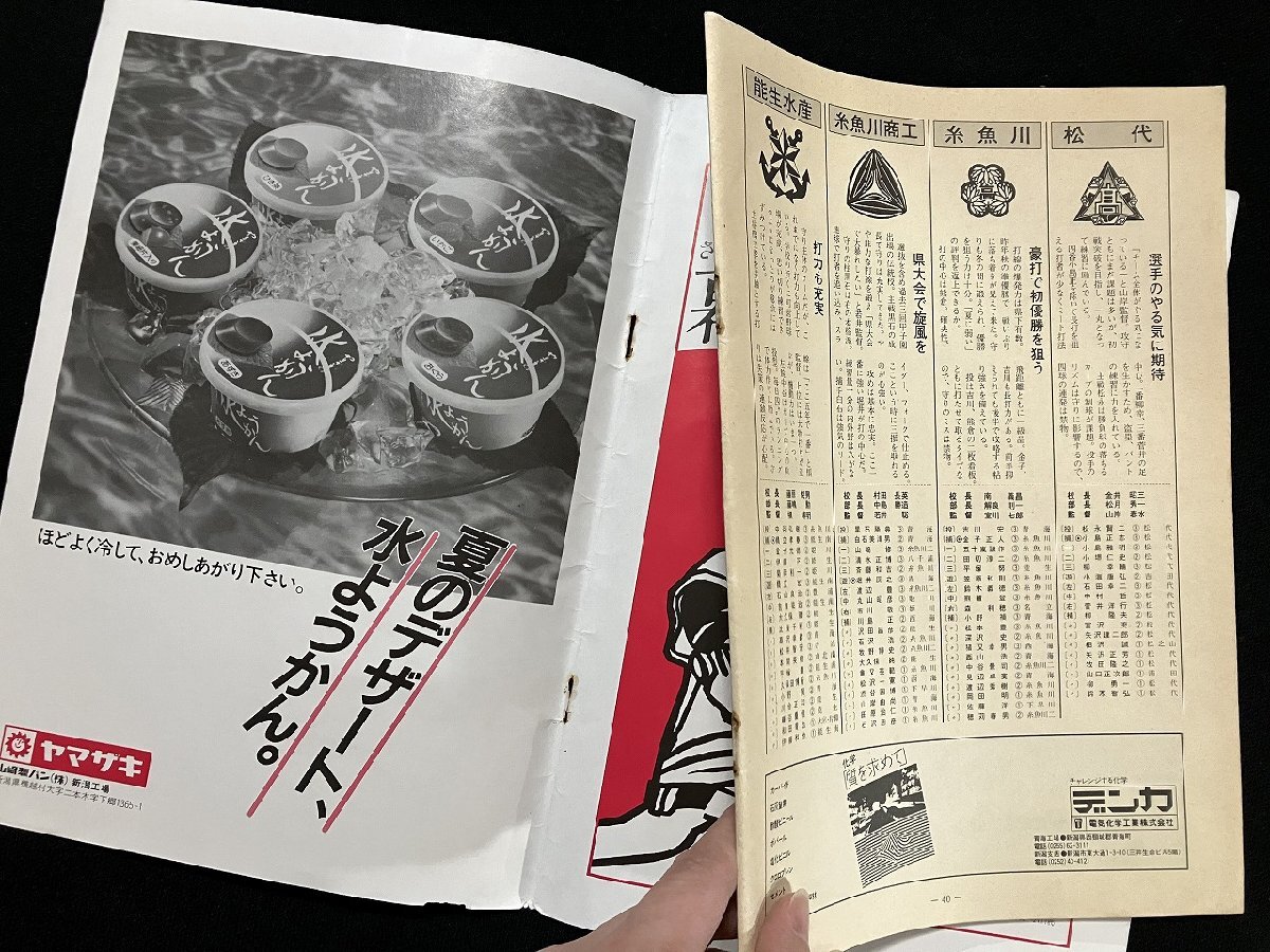 ｇ∞　難あり　高校野球　全国高等学校野球選手権　新潟大会 第67回　昭和60年　新潟県高校野球連盟　朝日広告社新潟支局　/E01_画像3