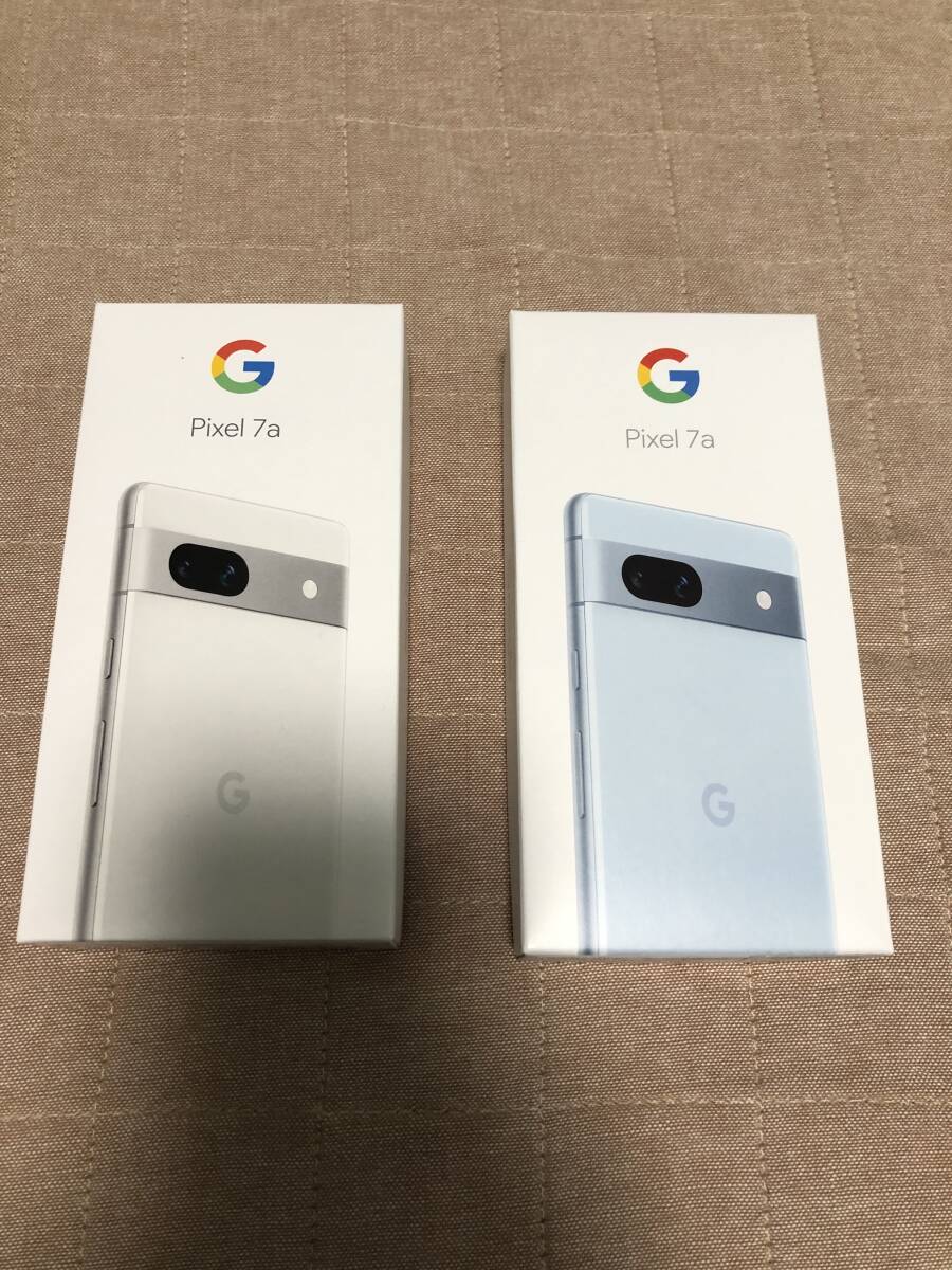 Google pixel 7a 本体 2台セット 128gb 開封済 新品未使用 ピクセル simフリー 10,000円クーポン利用可 白 水色