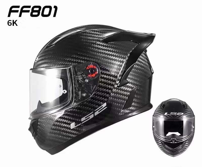 正規品 LS2 カーボン製 FF801 フルフェイス ヘルメット ブラック（艶あり）の画像1