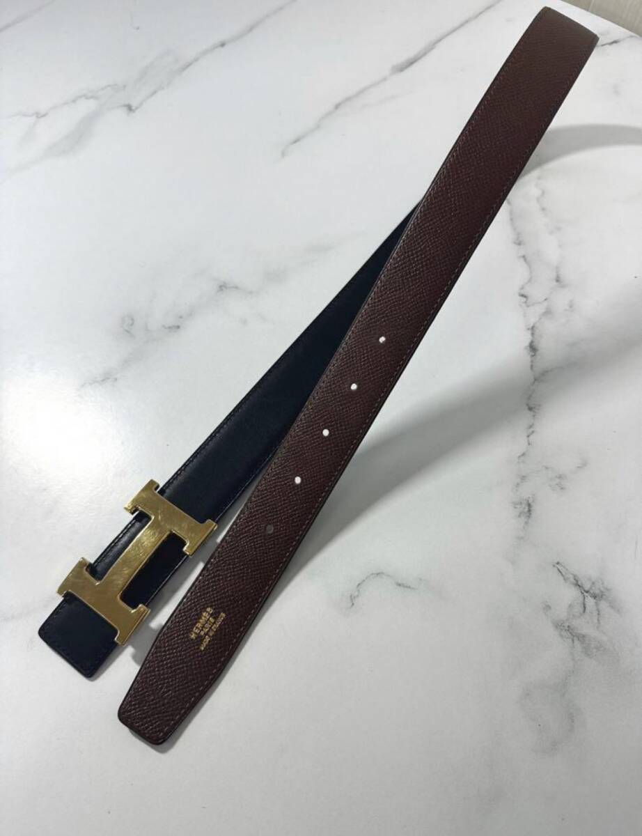 HERMES エルメス コンスタンスベルト 70 ゴールド金具 H金具 レディース ブラックの画像7