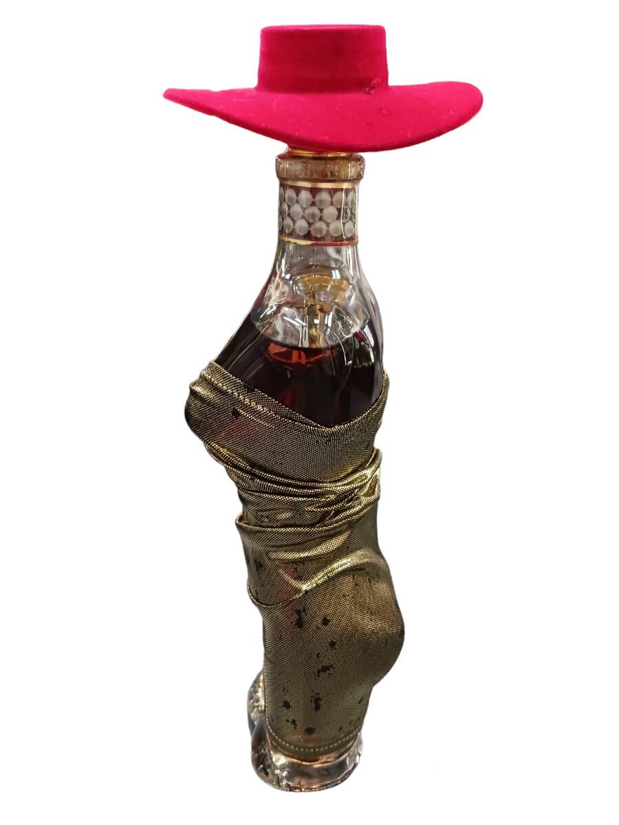ランディ デジール 女性型ボトル コニャック ブランデー ダメージ加工 ゴールド 40% 500ml 2-5-6O 同梱不可_画像2