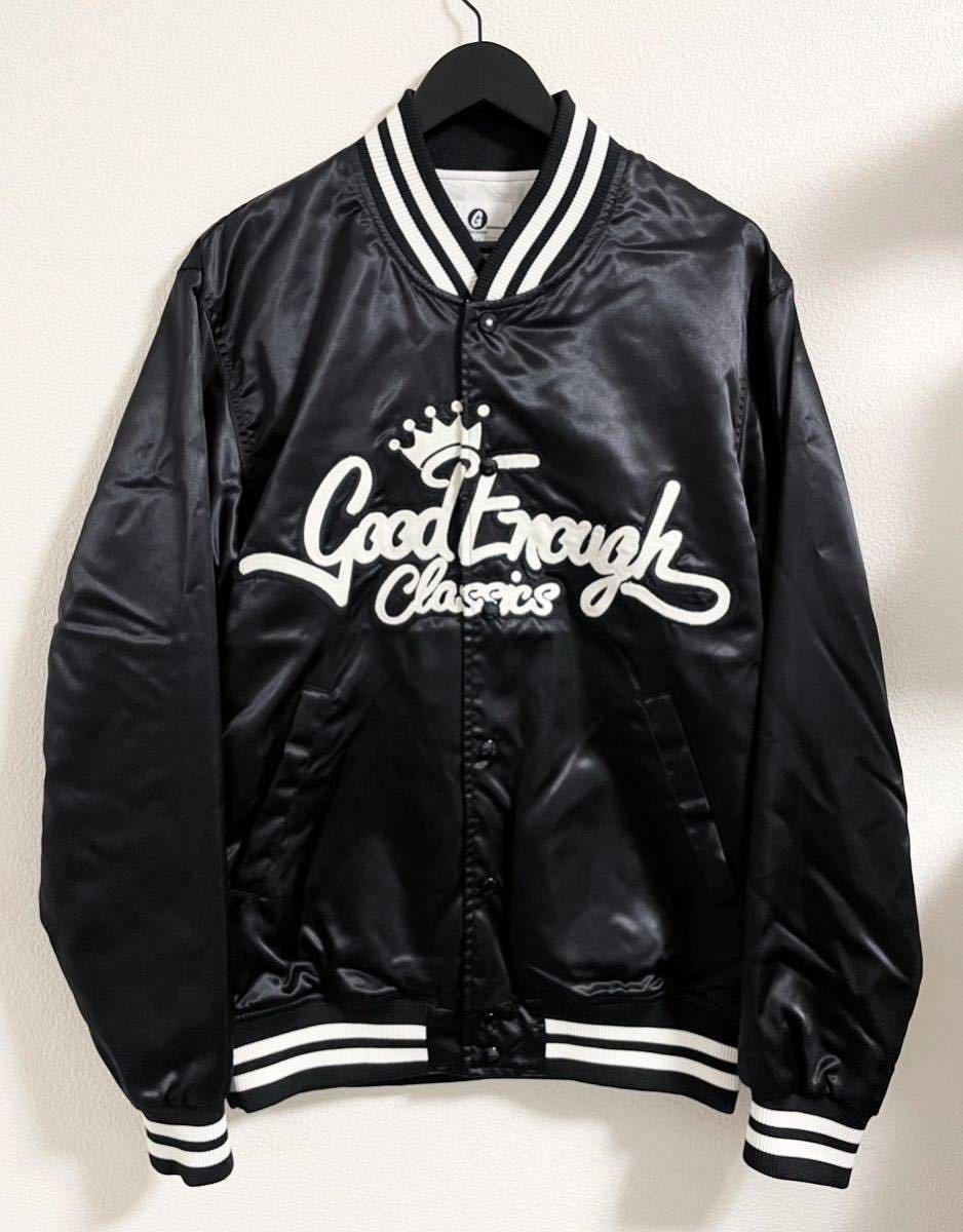 送料無料・美品 GOODENOUGH サテンスタジャン （グッドイナフ ブルゾン ジャケット フラグメント 藤原ヒロシ JKT JACKET BLACK FRAGMENT_画像1