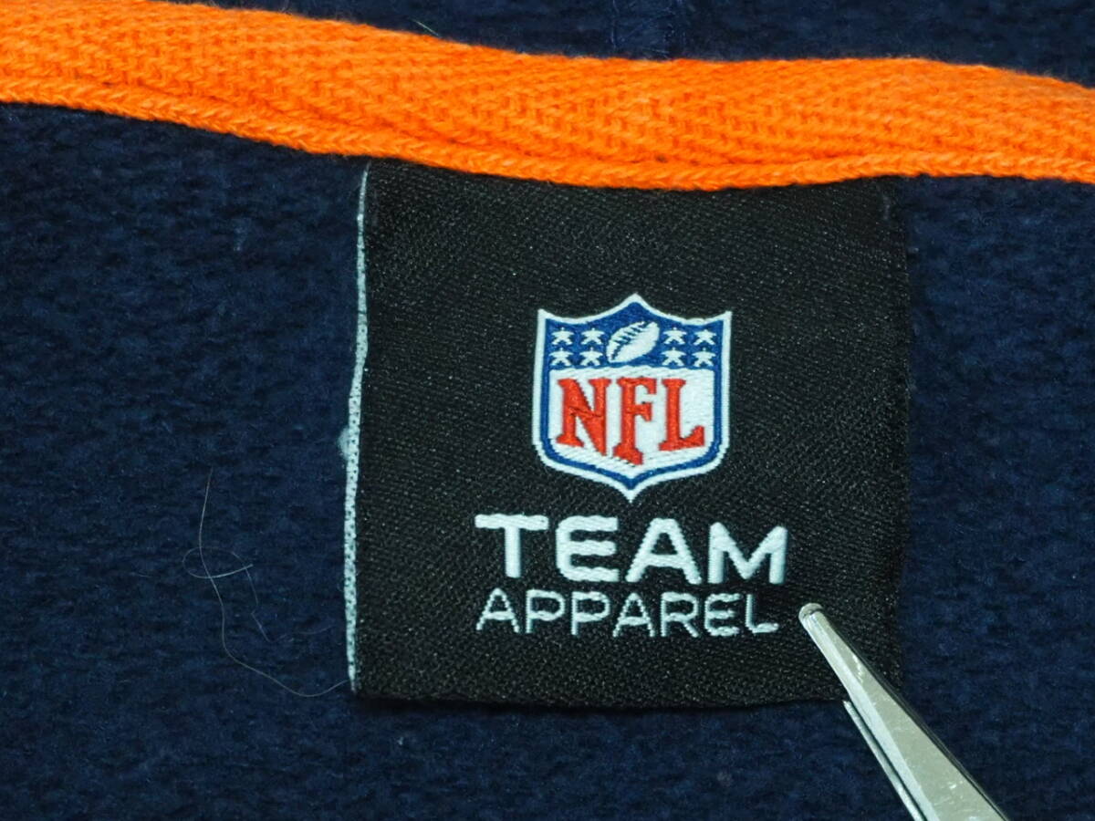 ☆送料無料☆ NFL TEAM APPAREL USA直輸入 古着 プルオーバー デンバー・ブロンコス ロゴ 裏起毛 パーカー メンズ ネイビー トップス 中古 _画像7