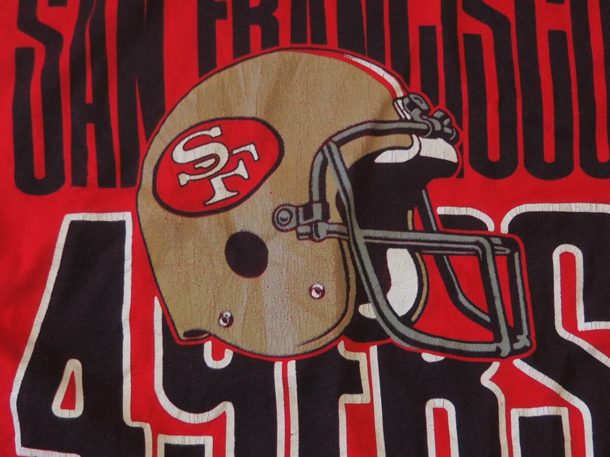 ☆送料無料☆ GARAN Inc. USA直輸入 古着 半袖 NFL SAN FRANCISCO 49ERS サンフランシスコ・49ers アメリカ製 90年代 Tシャツ レディース L_画像4