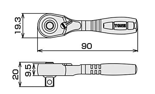 トネ(TONE) ショートラチェットハンドル(ホールドタイプ) RH2HS 差込角6.35mm(1/4)_画像5