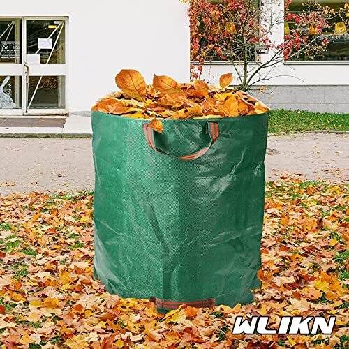 wlikn ガーデンバッグ - ガーデンバケツ【272L（2パック）再利用可能な】麻袋 大型庭用袋 自立式 折り畳み た_画像6