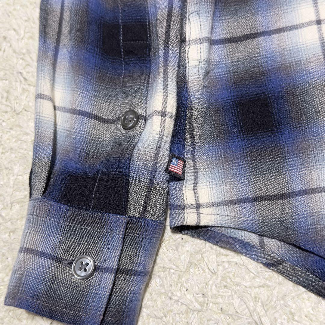 Polo Ralph Lauren オンブレチェックシャツ レーヨン100%_画像6