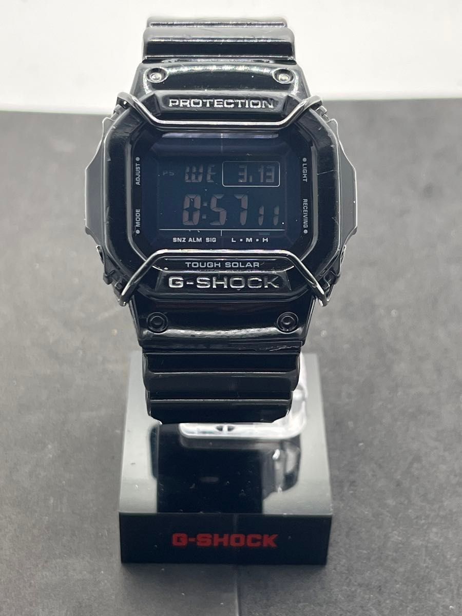 G-SHOCK GW-M5610BB 稼働美品　電波ソーラーブラック　反転液晶　バンパー付き　グラッシーブラック