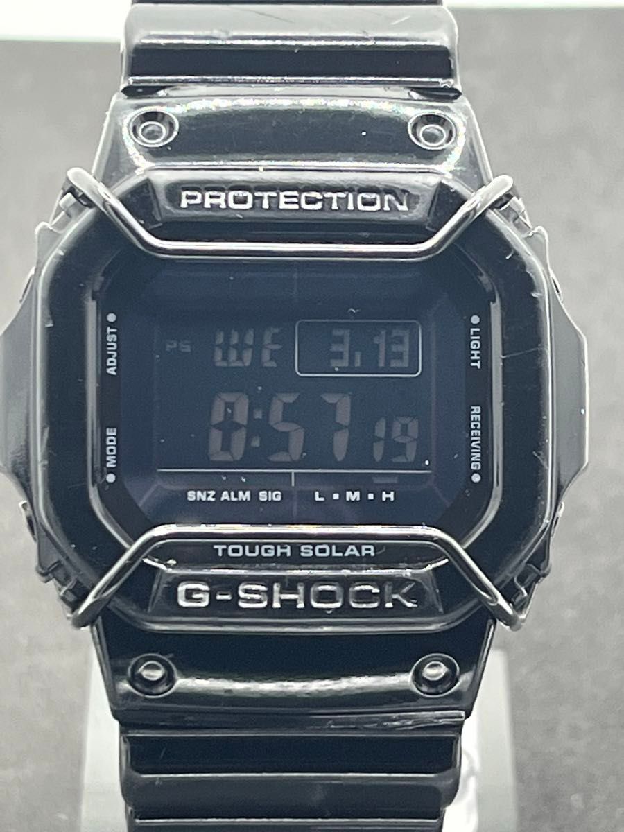 G-SHOCK GW-M5610BB 稼働美品 電波ソーラーブラック 反転液晶 バンパー 