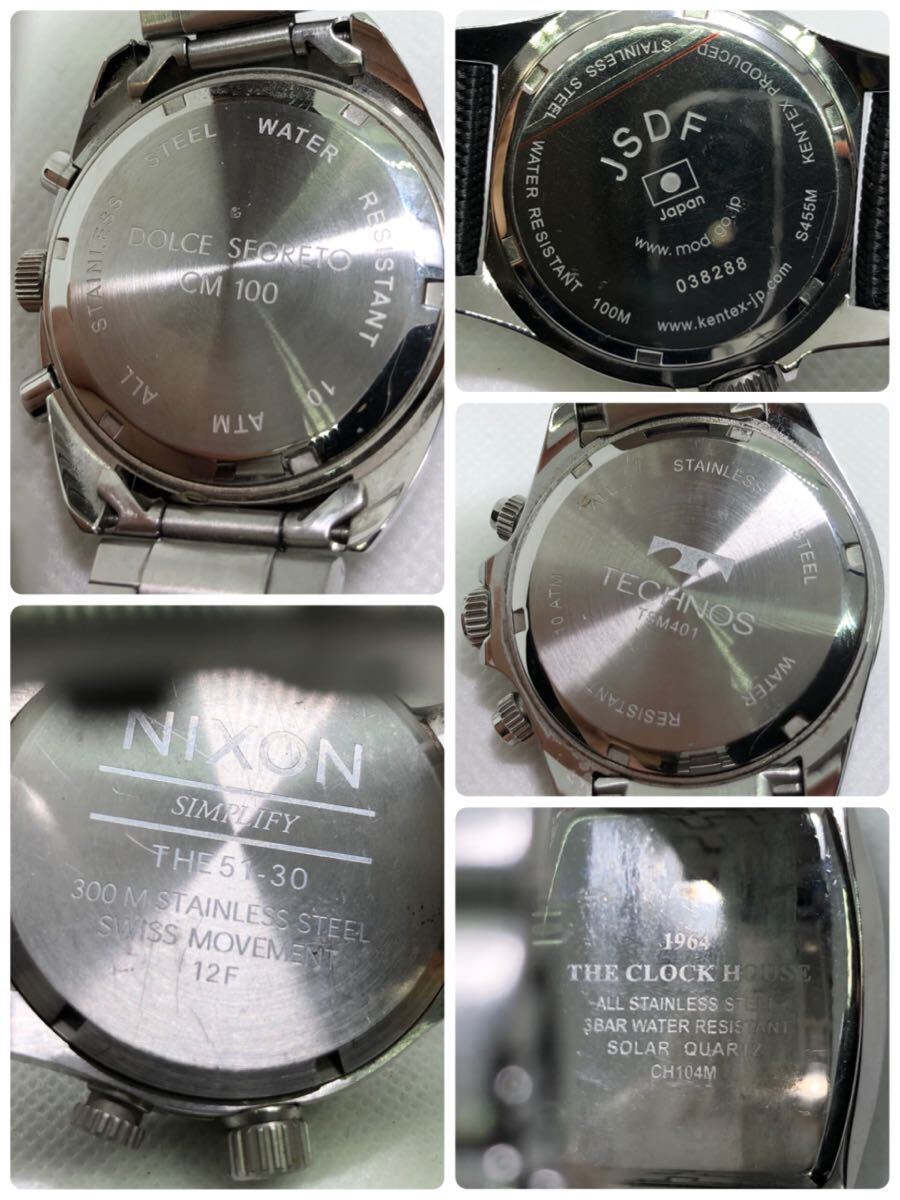 メンズ 腕時計 5点まとめ TECHNOS テクノス クロノグラフ NIXON ニクソン ドルチェセグレート クロックハウス THE CLOCK HOUSE_画像9