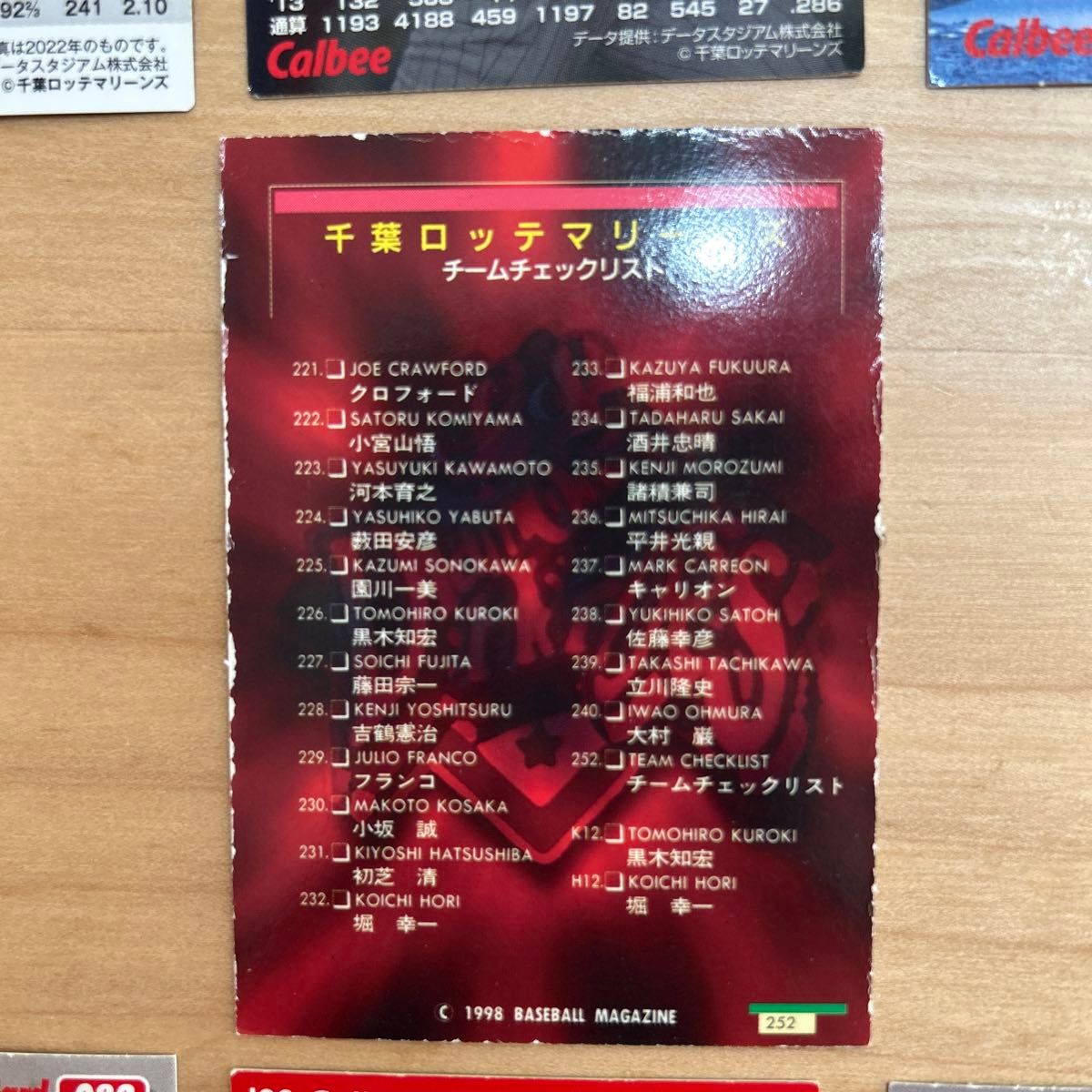 千葉ロッテマリーンズ　レアカードセット　プロ野球チップスカード　BBM