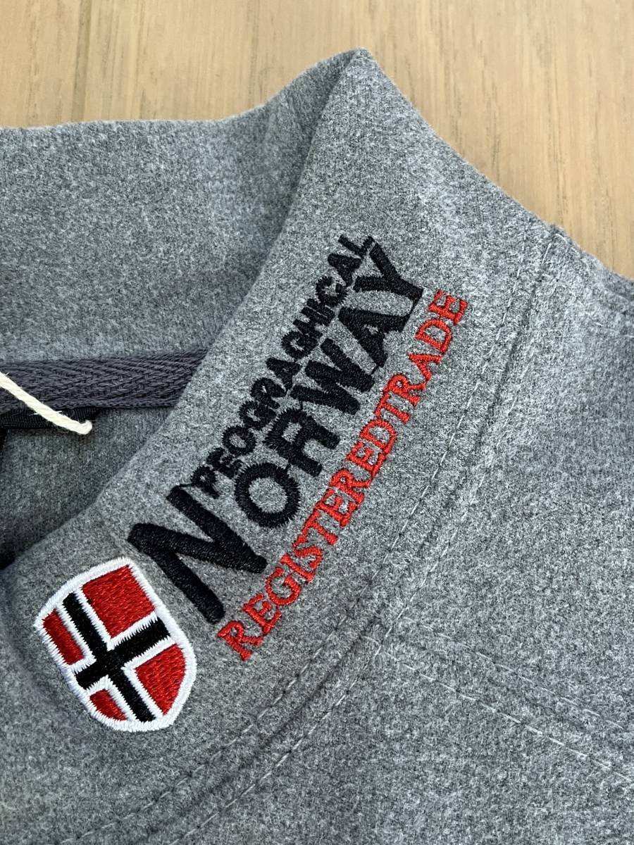 新品4264　Geographical Norway　冬用ハイネックポリエステル起毛ミドルレイヤー　グレー　XL_画像3
