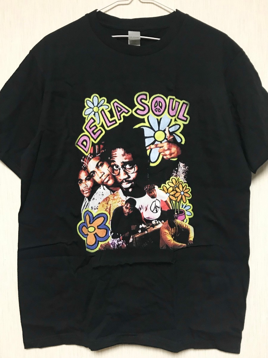 De La Soul デ・ラ・ソウル Tシャツ 半袖 hiphop 90s サイズL 映画 洋楽 ブラックムービー the roots atcq ヒップホップ ラッパー 希少