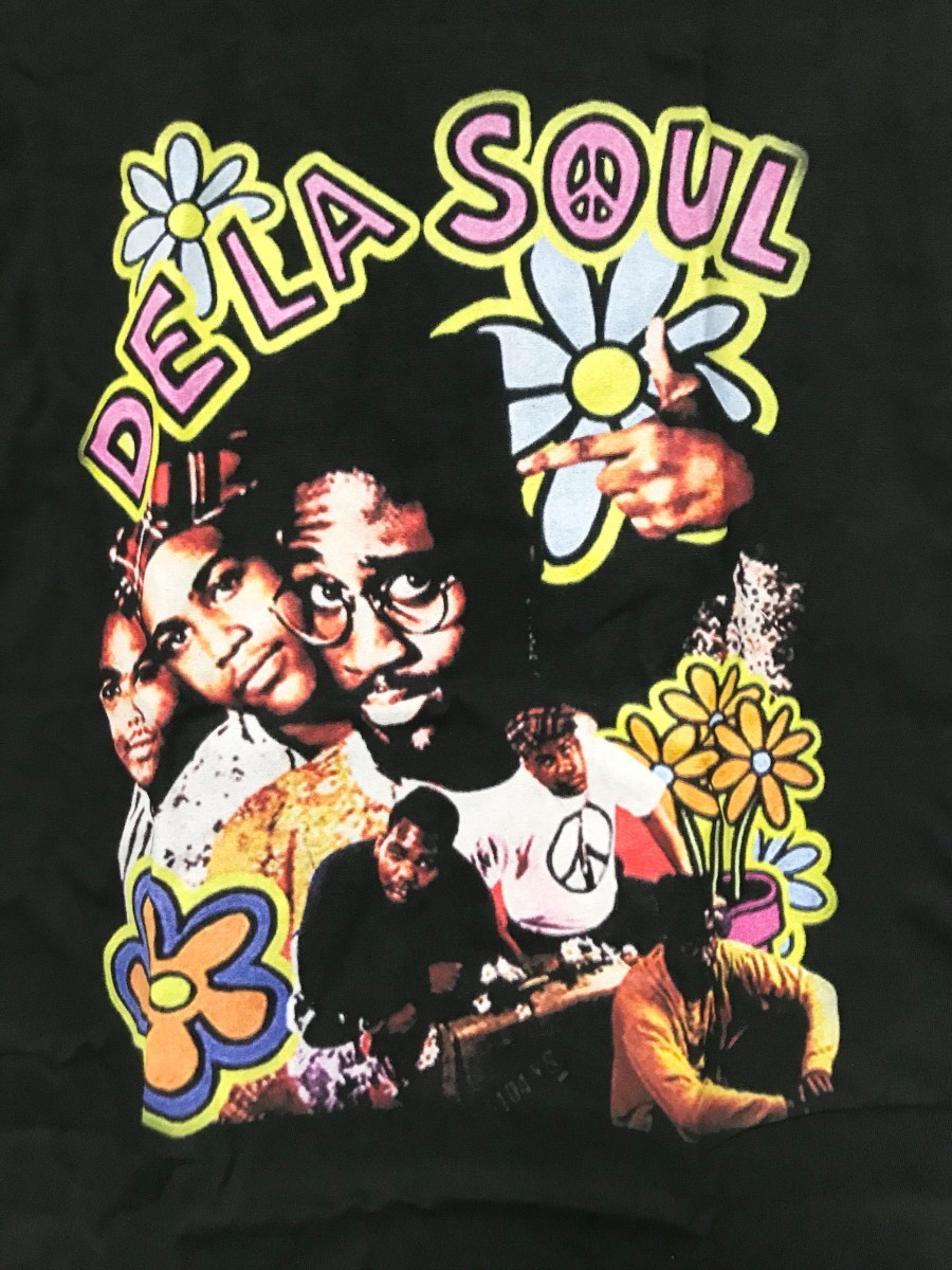 De La Soul デ・ラ・ソウル Tシャツ 半袖 hiphop 90s サイズL 映画 洋楽 ブラックムービー the roots atcq ヒップホップ ラッパー 希少