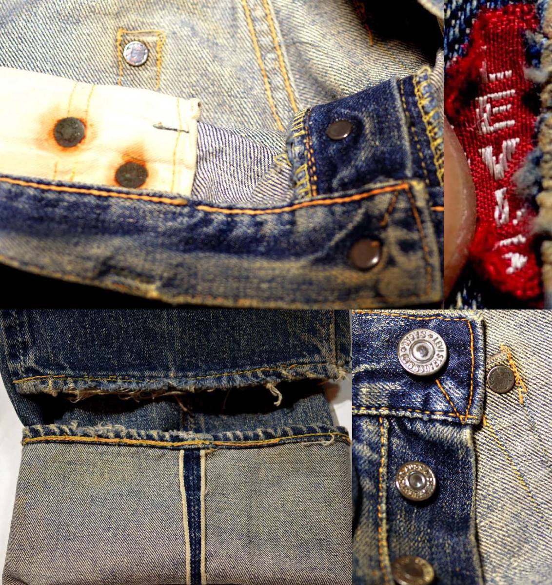 h412/LEVIS501XX革パッチ 50's ヴィンテージ 色落ち抜群 オリジナル！_画像2