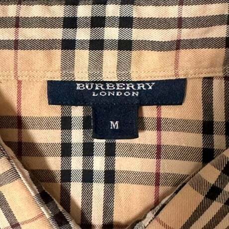 TBK441ね@ BURBERRY LONDON ノバチェック 半袖シャツ メンズ Mサイズ