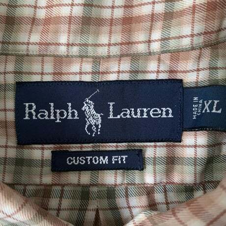 NBK588ね@ RALPH LAUREN 90s オーバーサイズ チェックシャツ 長袖 メンズ XLサイズ_画像9