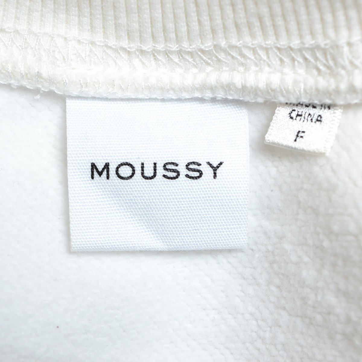 *474534 MOUSSY Moussy sweatshirt size FREE 2020ss lady's white 