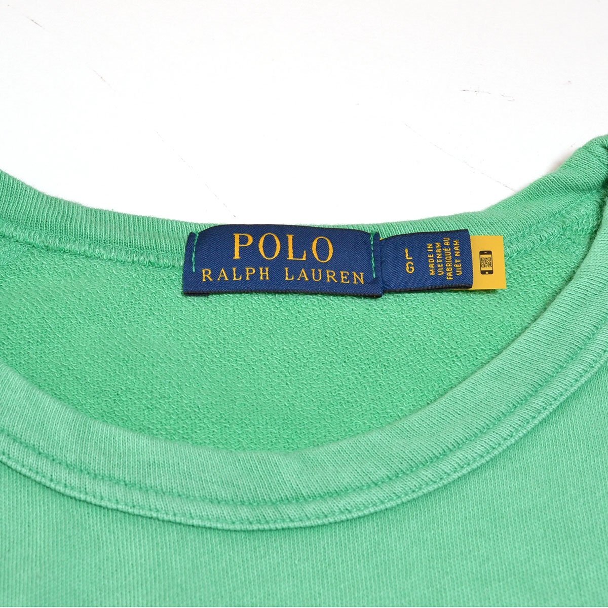 ◆504896 POLO RALPH LAUREN ラルフローレン ◆スウェットシャツ ポニー刺繍 ピグメント加工 サイズL メンズ ライトグリーン_画像5