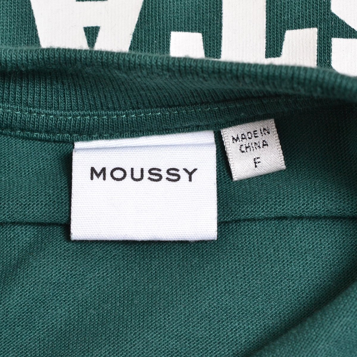 ◇500795 MOUSSY マウジー ◆長袖Tシャツ NUMBERING LS Tシャツ サイズF 22ss レディース グリーン_画像5