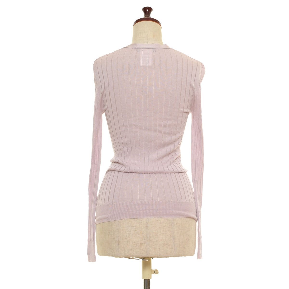 *408403 STUNNING LURE Stunning Lure rib knitted cardigan thin size S silk . lady's pink 