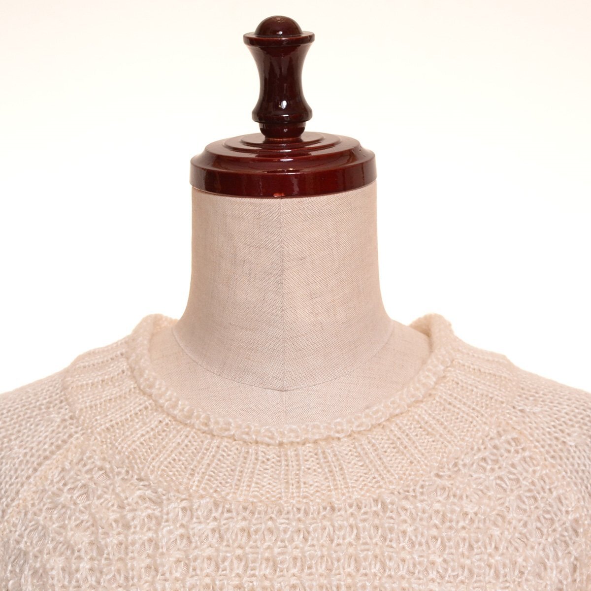 *455549 unused goods ef-de ef-de * sweater wool mo hair knitted pull over * size 9 lady's eggshell white 