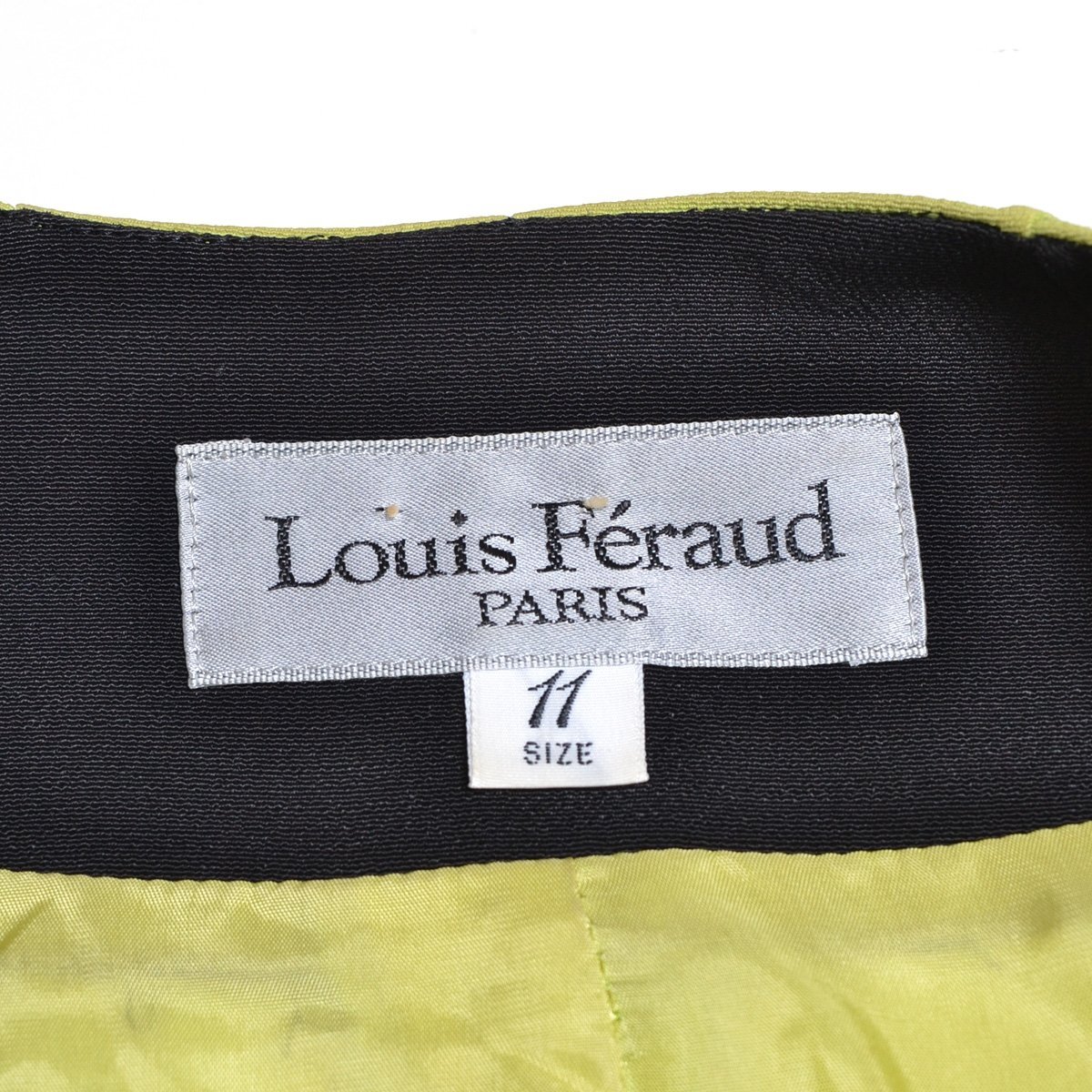 ◇494105 Louis Feraud ルイフェロー ◇ジャケット ノーカラーロングジャケット サイズ11 レディース ライトグリーンの画像7