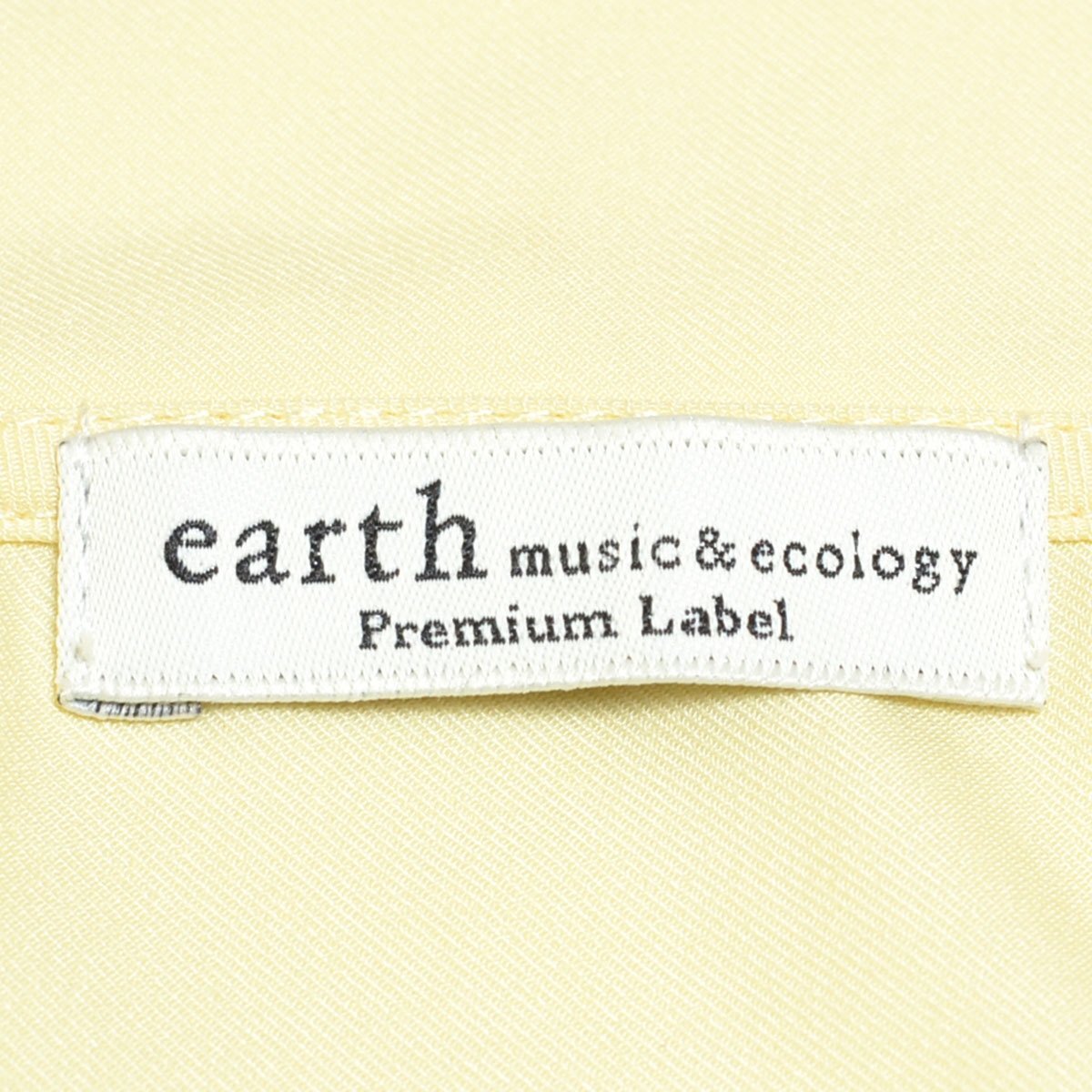 ◇396313 earth music&ecology アース パフスリーブブラウス 2wayオフショルダープルオーバー サイズF レディース ライトイエロー 無地_画像5