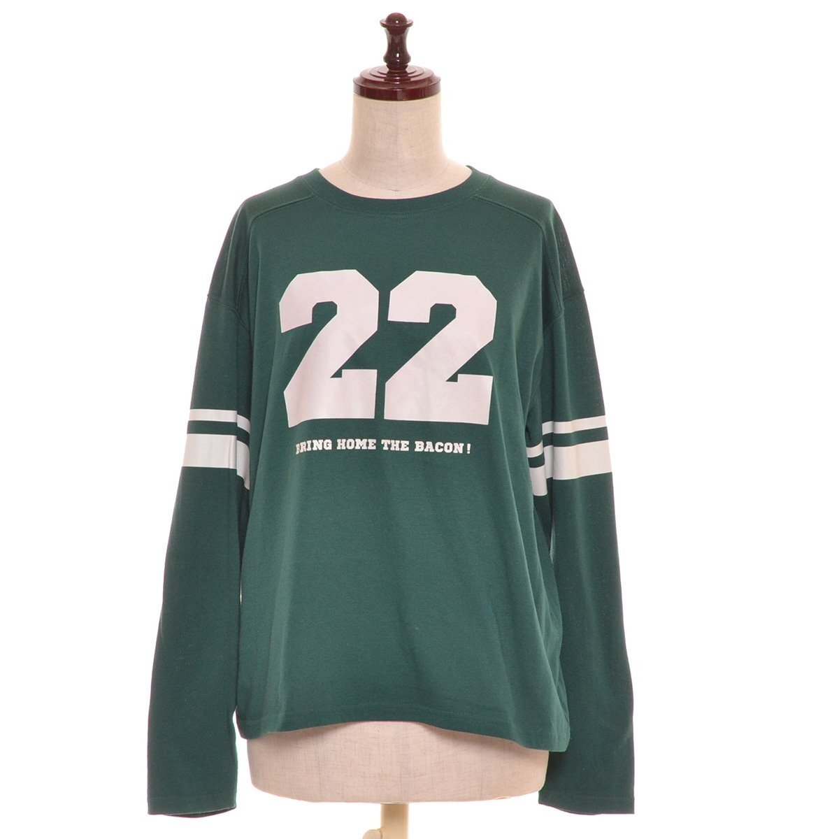 ◇500795 MOUSSY マウジー ◆長袖Tシャツ NUMBERING LS Tシャツ サイズF 22ss レディース グリーン_画像1