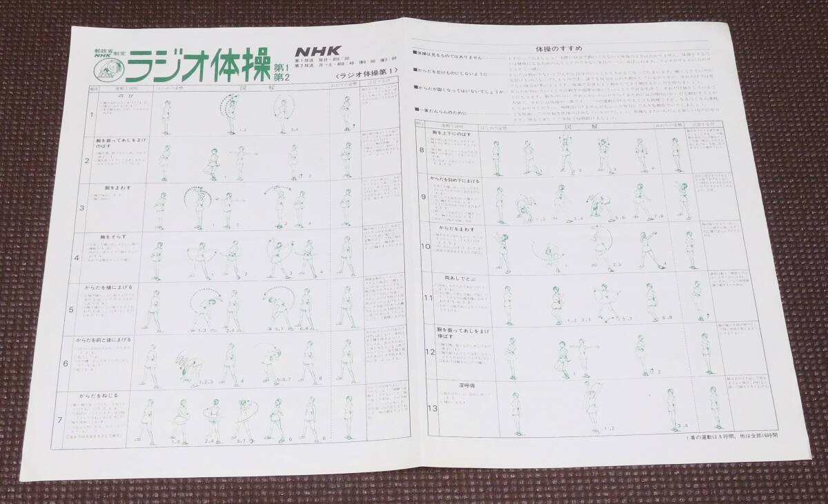 郵政省・NHK制定 ラジオ体操第1・第2 資料 1円～