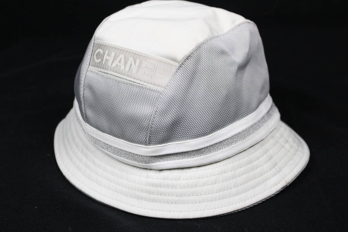 07 シャネル CHANEL VINTAGE ココマーク バケット ハット 帽子 S　B324　　正規品_画像2