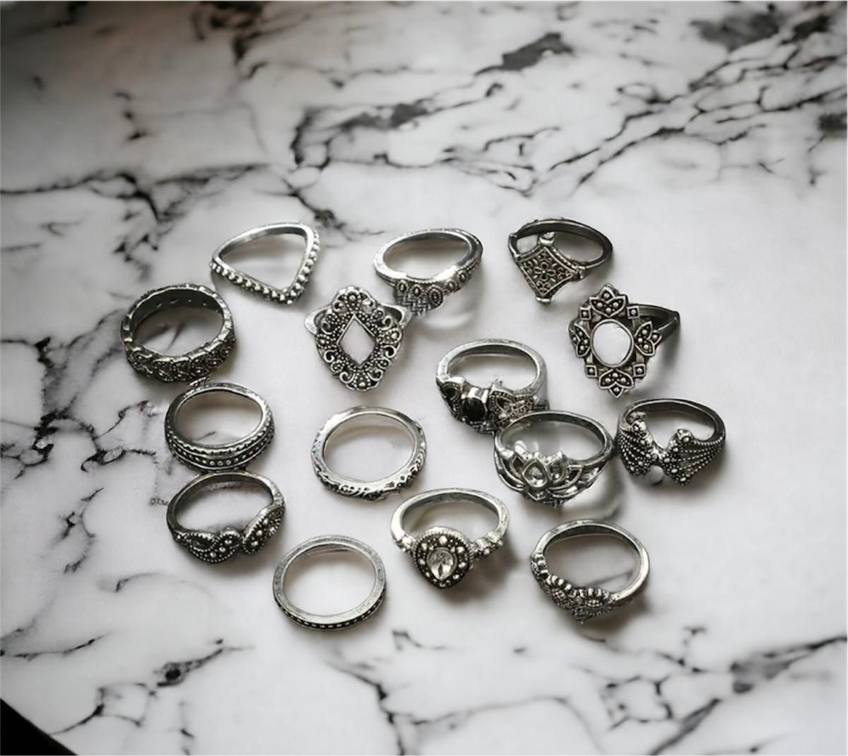 新品】15個 リング 指輪 レディース アクセサリー シルバー 新品】15個 リング 指輪 レディース アクセサリー シルバー