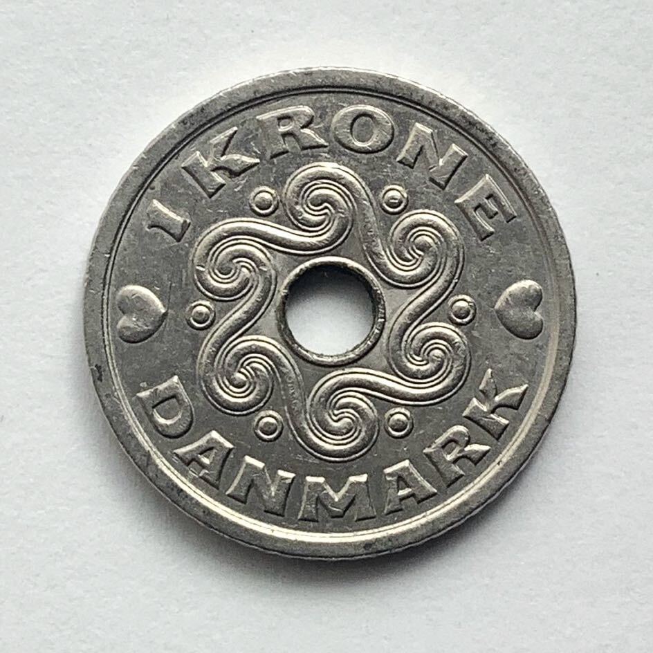 【希少品セール】デンマーク ハートデザイン 1クローネ硬貨 2006年 1枚の画像1