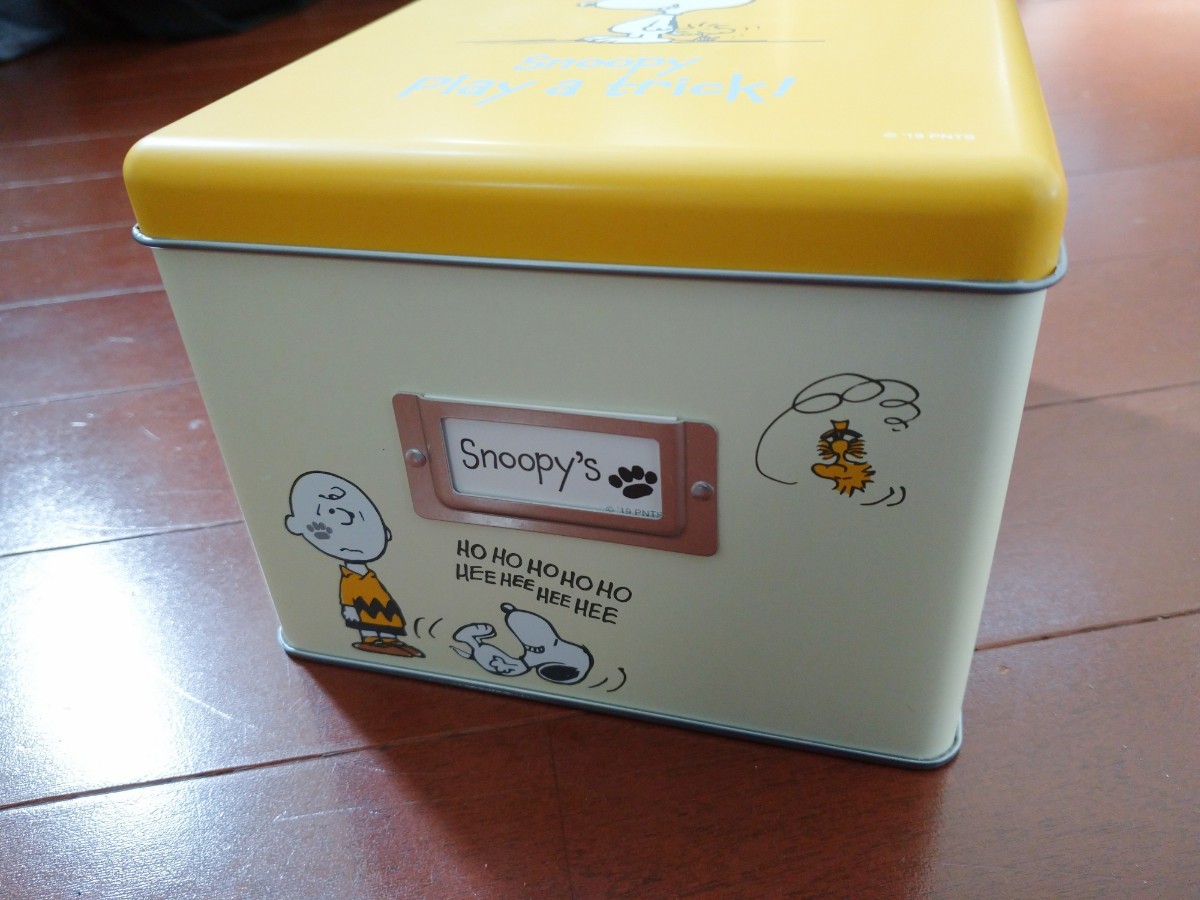 ★中古「USJ SNOOPY スヌーピー クッキー缶 空き缶」 ヴィンテージスヌーピーシリーズ お菓子缶 保存容器 小物入れ の画像4