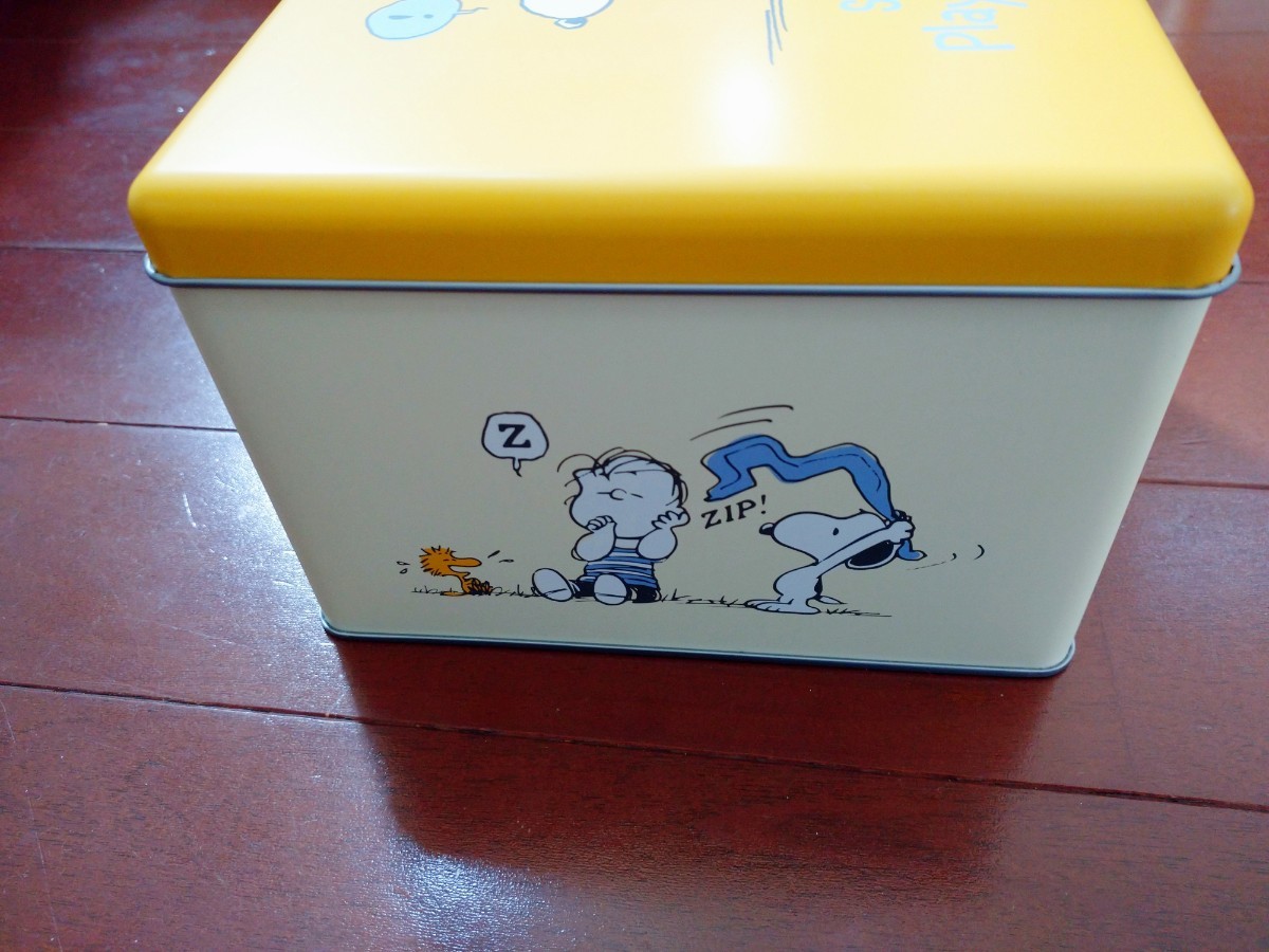 ★中古「USJ SNOOPY スヌーピー クッキー缶 空き缶」 ヴィンテージスヌーピーシリーズ お菓子缶 保存容器 小物入れ の画像7