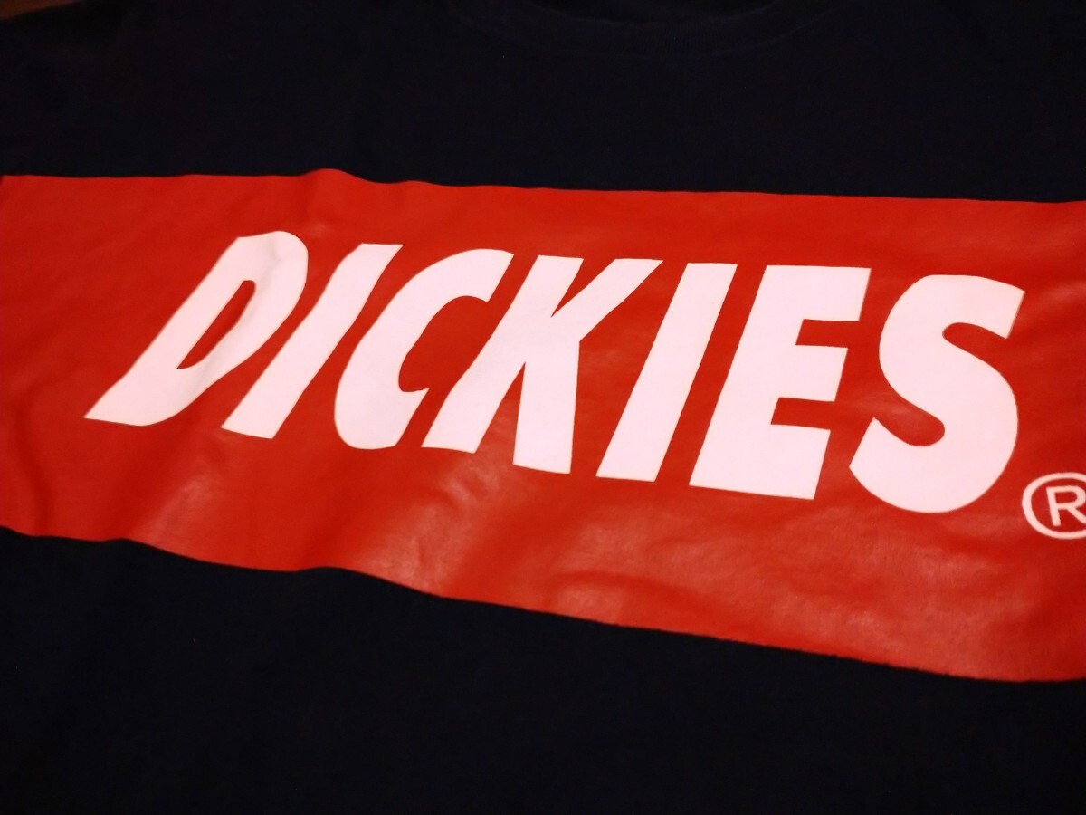 ★Used「Dickies ディッキーズ 半袖 オーバーサイズ Tシャツ ネイビー サイズL」綿100% ビッグロゴT _画像4