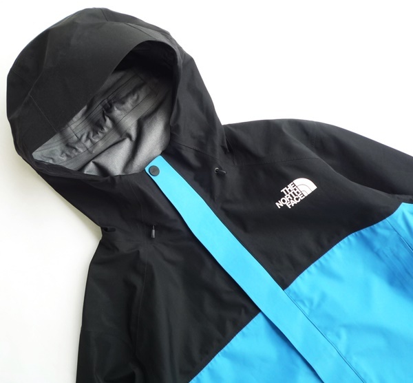 S5 THE NORTH FACE ザ ノースフェイス FLドリズル レイン ジャケット M NP12014 黒×ブルー メンズ_画像4