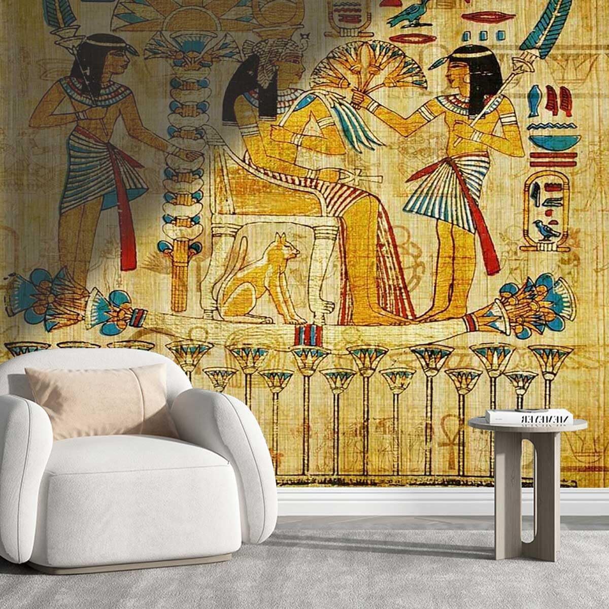 剥がして貼れる壁紙古代エジプト壁画 壁に貼り付け簡単にカットできます(幅) 250cm×（高さ）231cm壁装飾輸入品_画像1