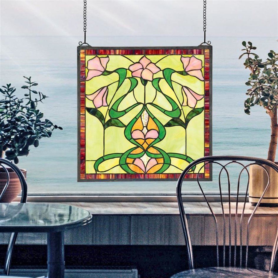 a-ru Novo - manner lily. stained glass window interior equipment ornament window art industrial arts living study .. present imported goods 