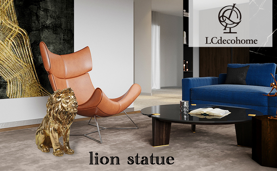 幸運 祝福 金色のライオン彫像コレクター向けフィギュア約50cmゴールドホームデコレーション大型ライオン彫刻アート工芸輸入品_画像8