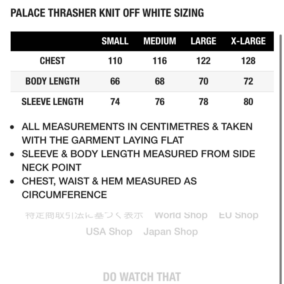 白S PALACE THRASHER Knit off white パレス　新品　ニット　セーター　スラッシャー　コラボ　24ss