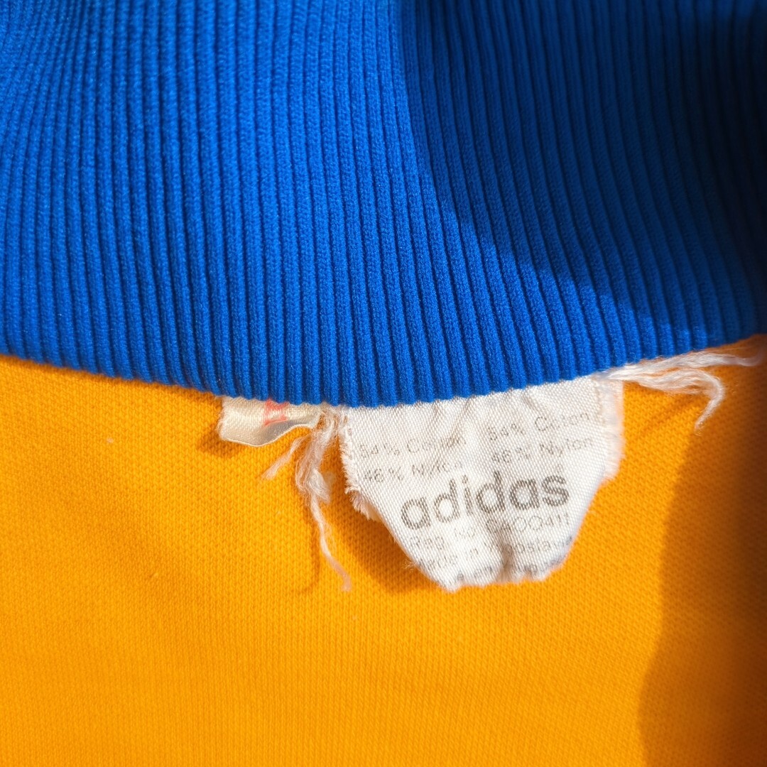  Vintage 80s adidas Adidas спортивная куртка горчично-желтый редкий цвет Vintage TRACK JACKET YELLOW б/у одежда .