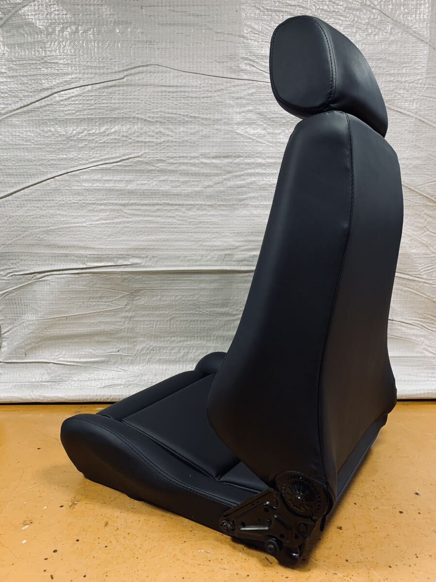 27.28.レカロ RECARO 2脚セット LX-L 黒フェイクレザー張り替え 張替え 張替 ブラックシングルステッチ 片側ダイヤル_画像9